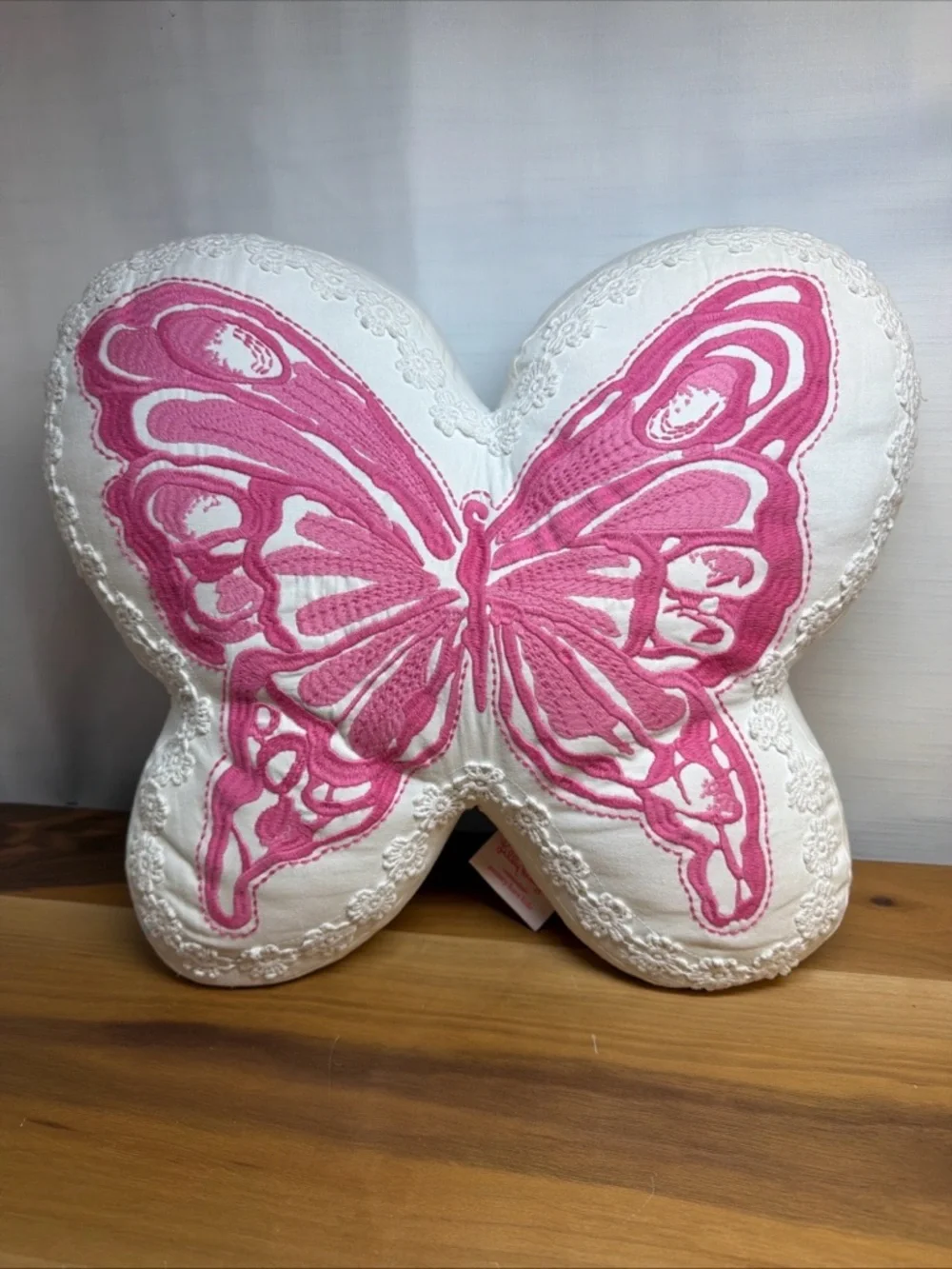 Pottery Barn/ Lilly Pulits Kids Garden Butterfly Pillow 13x15 Floral Embroidered